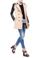 Trench mangas de piel